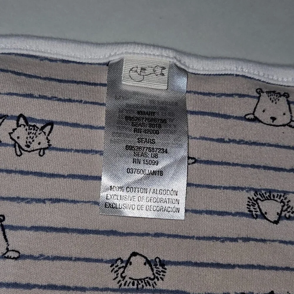 Woodland Animals 100% Cotton Baby Blanket Fox Bear Porcupine 27x28 Sears Kmart